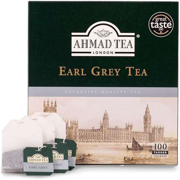 Ahmad Tea Black Tea, Earl Grey Teabags, 100 ct (Pack of 12) - Caffeinated and Sugar-Free - Image 2