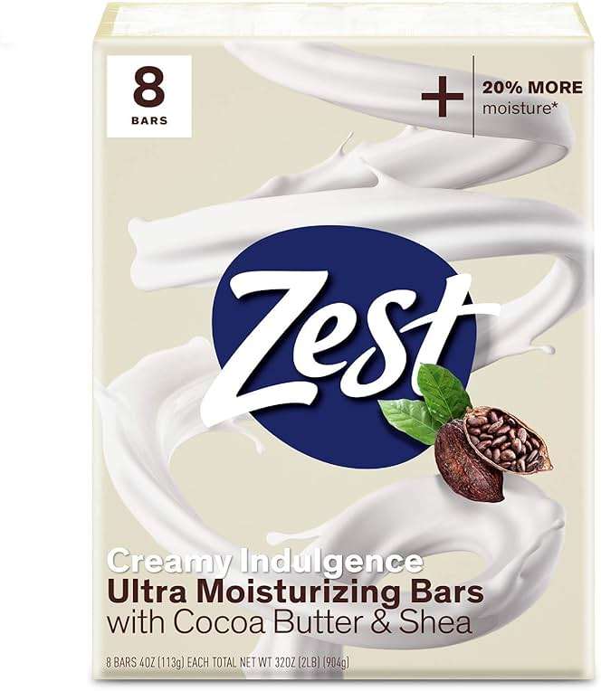 Zest Bar Soap - 8 Bars - Enriched With Cocoa Butter And Shea for Ultra Moisturizing Cleansing - Leaves Your Body Feeling Silky Smooth And Deeply Moisturized - Image 1