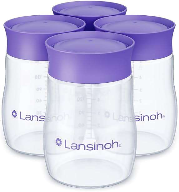 Lansinoh Breastmilk Storage Bottles | 4-Pack 5oz BPA & BPS-Free | Pump-to-Storage Feeding Bottles | Compatible with Lansinoh Breast Pumps and Nipples - Image 1