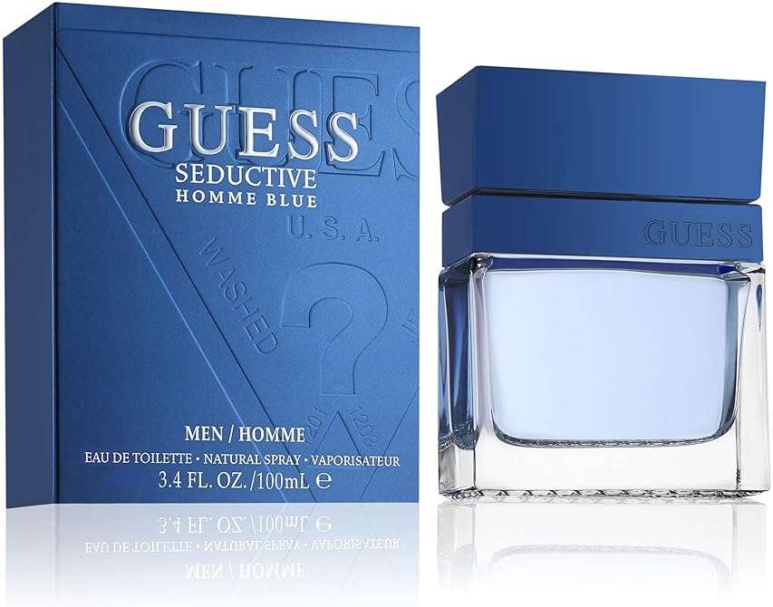 GUESS Fragrance Seductive Homme Blue Eau De Toilette Spray for Men, 3.4 fl oz - Image 1