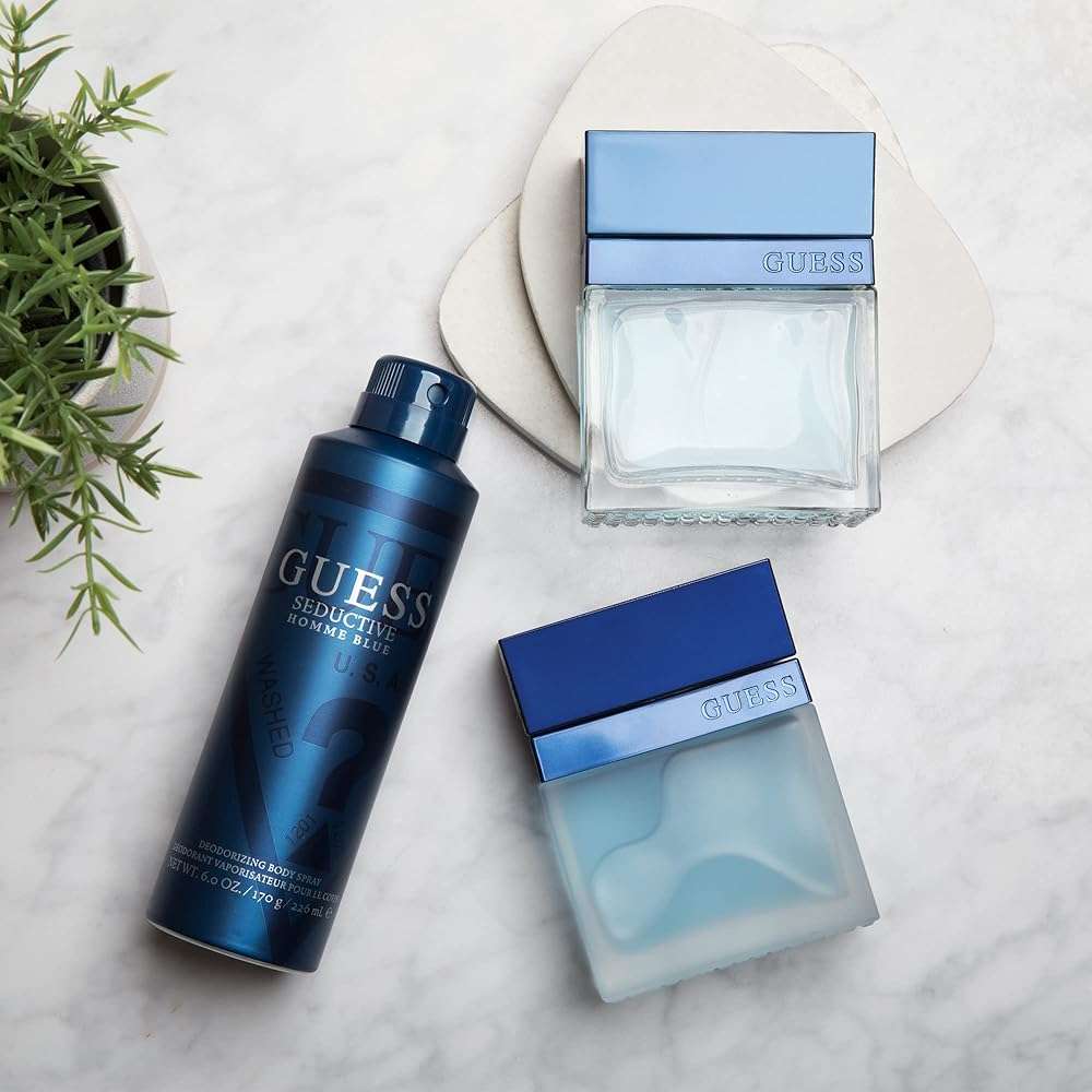 GUESS Fragrance Seductive Homme Blue Eau De Toilette Spray for Men, 3.4 fl oz - Image 3