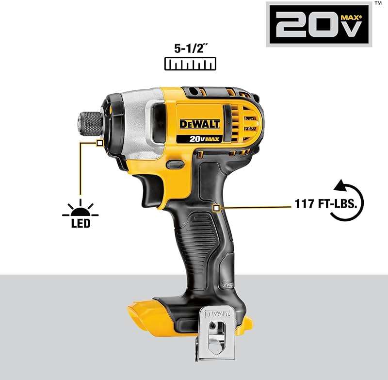 DEWALT 20V MAX Cordless Drill and Impact Driver, Power Tool Combo Kit , Includes 2 Batteries, Charger and Bag (DCK240C2) - Image 6