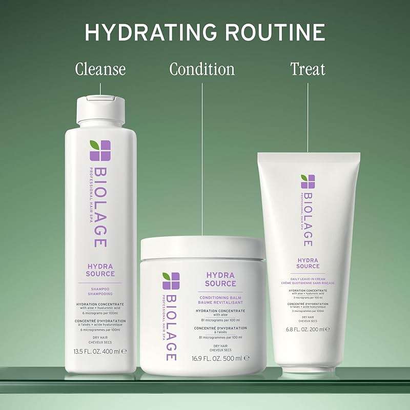 Biolage Hydra Source Shampoo - Softens, Moisturizes & Adds Shine, For Dry Hair, Infused with Micro-Filtered Aloe Vera & Fermented Hyaluronic Acid, Vegan & Paraben-Free - Image 10