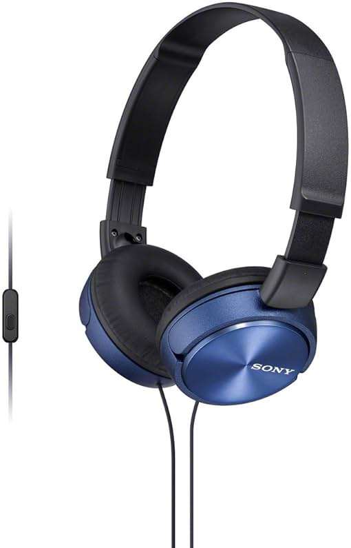 Sony MDR-ZX310AP ZX Series Wired On Ear Headphones with mic, Blue - Image 1