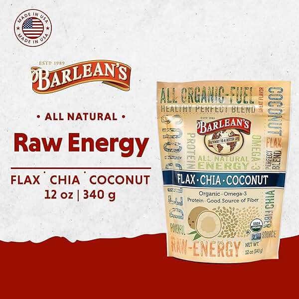 Barlean's Organic Flax Chia Coconut Seed Blend with 2,330 mg Omega 3 Fatty Acids, Fiber Supplement with Whole Chia Seeds and Ground Flaxseed, 12 oz - Image 2