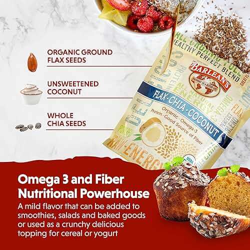Barlean's Organic Flax Chia Coconut Seed Blend with 2,330 mg Omega 3 Fatty Acids, Fiber Supplement with Whole Chia Seeds and Ground Flaxseed, 12 oz - Image 3