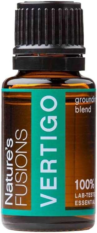 Nature's Fusions Vertigo Relief, Ginger Oil Nausea Relief Essential Oil Blends (15ml) - Fast-Acting Motion Sickness Relief, Morning Sickness Relief, Dizziness Relief, & Vertigo Medicine w/ Peppermint - Image 1