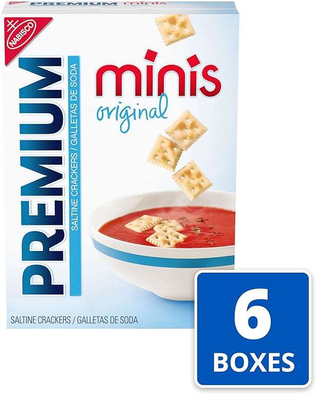 Premium Original Mini Saltine Crackers, Lunch Snacks, Bulk Snacks, 6 - 11 oz Boxes - Image 4