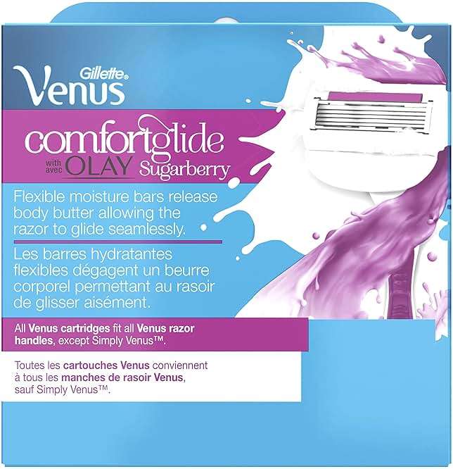 Gillette Venus ComfortGlide with Olay Sugarberry Women's Razor Blade Refills, 6 Count (Packaging may vary) - Image 2