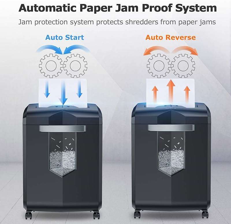 Bonsaii Paper Shredder, 18-Sheet 60-Minutes Shredder for Office Heavy Duty Cross-Cut Shredder with 6 Gallon Pullout Basket 4 Casters(C149-C) - Image 5
