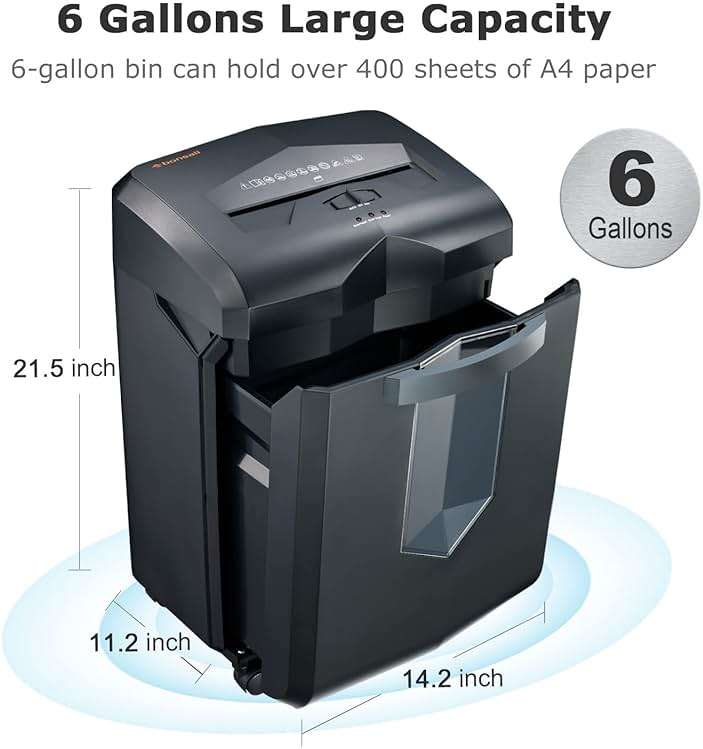 Bonsaii 16-Sheet Microcut Paper Shredder, 60-Minute Home Office Heavy Duty Shredder for CD/Credit Card, P-4 Level with 6-Gal Pullout Bin (C149-D) - Image 6