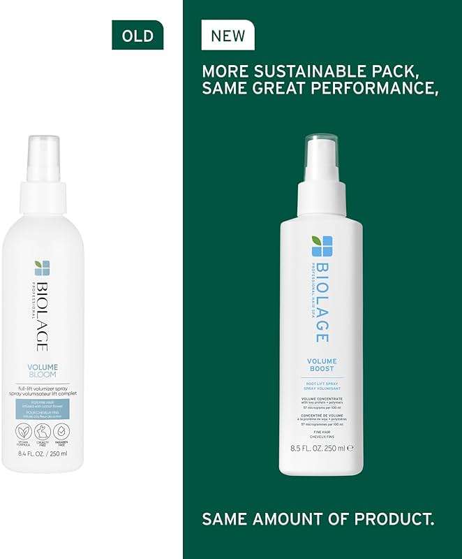 Biolage Volume Boost Volumizing Spray - Adds Bounce, Movement & Fullness, Root Lift Spray for Fine Hair, Soy Protein & Polymers, Paraben-Free & Vegan, 8.4 Fl Oz - Image 2