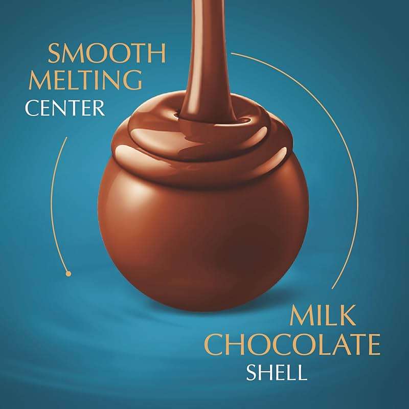 Lindt LINDOR Sea Salt Milk Chocolate Truffles, Milk Chocolate Candy with Smooth, Melting Truffle Center, 25.4 oz, 60 Count - Image 3