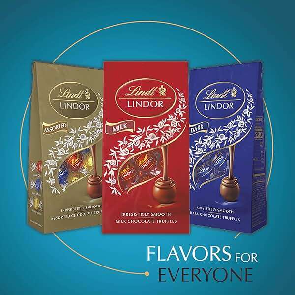 Lindt LINDOR Sea Salt Milk Chocolate Truffles, Milk Chocolate Candy with Smooth, Melting Truffle Center, 25.4 oz, 60 Count - Image 6