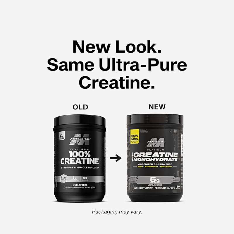 MuscleTech Creatine Monohydrate Powder, Platinum Pure - Unflavored Micronized Creatine for Men & Women - Workout Supplements for Performance, Muscle Recovery & Builder-(80 Servings) Packaging May Vary - Image 3