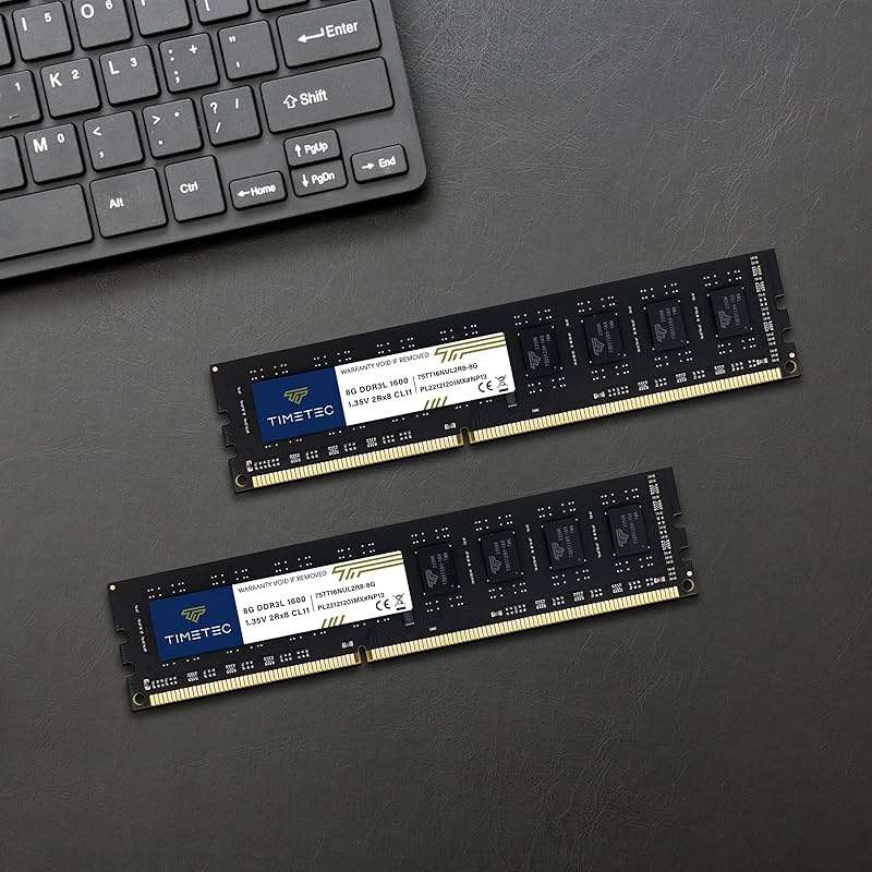 Timetec 16GB KIT(2x8GB) DDR3L / DDR3 1600MHz (DDR3L-1600) PC3L-12800 / PC3-12800 Non-ECC Unbuffered 1.35V/1.5V CL11 2Rx8 Dual Rank 240 Pin UDIMM Desktop PC Computer Memory RAM(SDRAM) Module Upgrade - Image 3