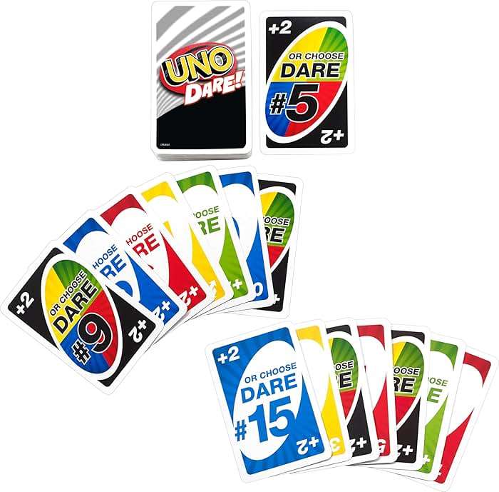 Mattel Games UNO Dare Card Game for Families & Parties Featuring Challenging & Silly Dares from 3 Different Categories - Image 3