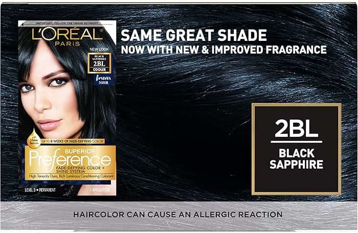 L'Oreal Paris Superior Preference Fade-Defying + Shine Permanent Hair Color, 2BL Black Sapphire, Pack of 1, Hair Dye - Image 2