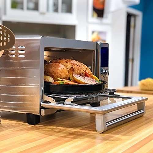 Nuwave Bravo Air Fryer Toaster Smart Oven, 12-in-1 Countertop Convection, 30-QT XL Capacity, 50°-500°F Temperature Controls, Top and Bottom Heater Adjustments 0%-100%, Brushed Stainless Steel Look - Image 2