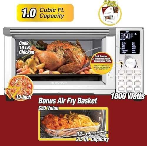 Nuwave Bravo Air Fryer Toaster Smart Oven, 12-in-1 Countertop Convection, 30-QT XL Capacity, 50°-500°F Temperature Controls, Top and Bottom Heater Adjustments 0%-100%, Brushed Stainless Steel Look - Image 4