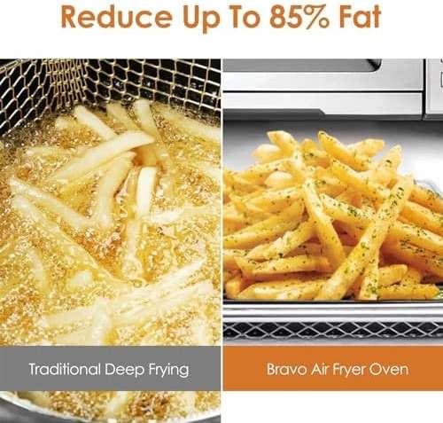 Nuwave Bravo Air Fryer Toaster Smart Oven, 12-in-1 Countertop Convection, 30-QT XL Capacity, 50°-500°F Temperature Controls, Top and Bottom Heater Adjustments 0%-100%, Brushed Stainless Steel Look - Image 5