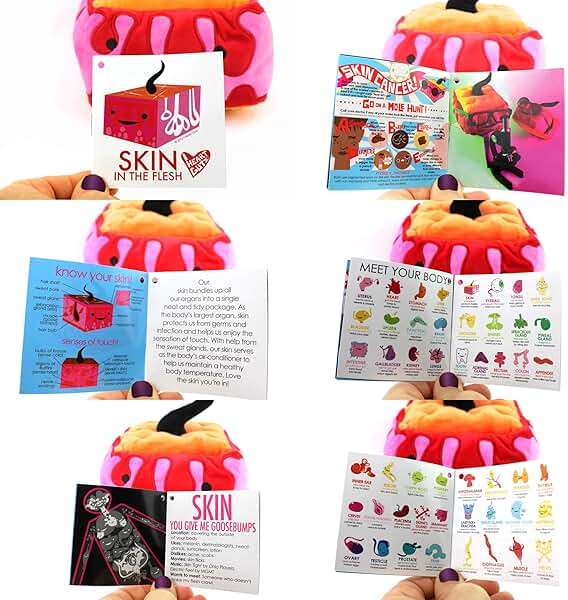 I Heart Guts Skin Plush - 9" Cute Educational Body Tissue Toy for Dermatology & Eczema - Funny Get Well Gift for Nurse Patients & Medical Student STEM Anatomy Plushie - Image 6