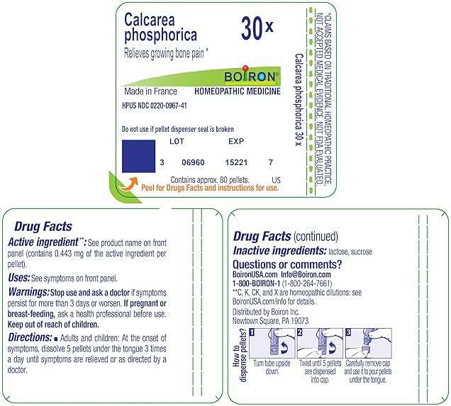 Boiron Calcarea Phosphorica 30X for Growing Bone Pain - 80 Pellets - Image 9