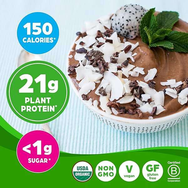 Orgain Organic Vegan Protein Powder, Creamy Chocolate Fudge - 21g Plant Protein, 6g Prebiotic Fiber, Low Net Carb, No Lactose Ingredients, No Added Sugar, Non-GMO, For Shakes & Smoothies, 2.03 lb - Image 5