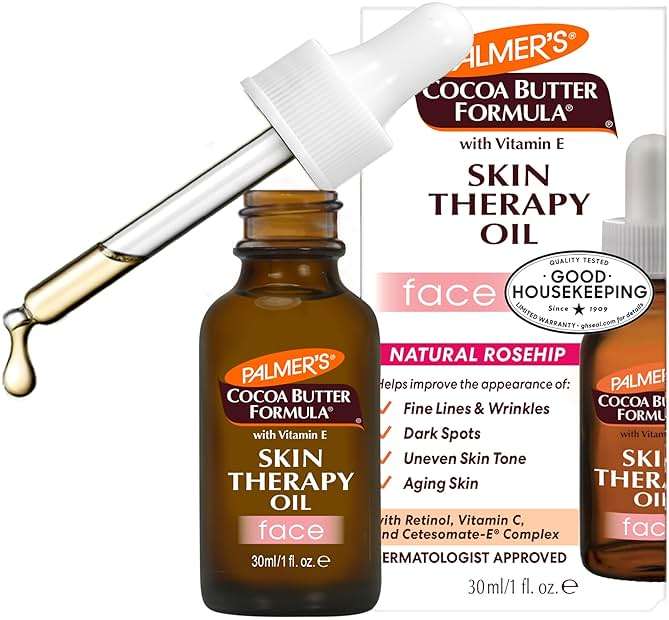 Palmer's Cocoa Butter Formula Moisturizing Skin Therapy Oil for Face with Vitamin E, C & 10 Pure Facial Oils Blend, Rosehip Oil Fragrance, 1 Ounce - Image 1