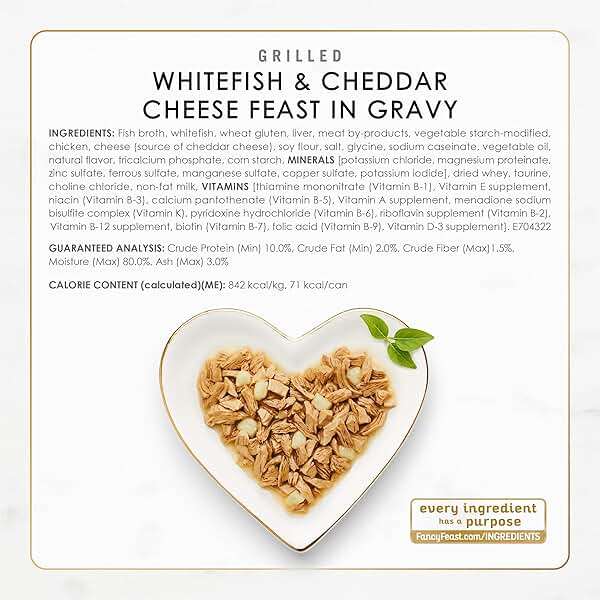 Purina Fancy Feast Delights with Cheddar Grilled Chicken, Turkey or Whitefish and Cheddar Cheese Feast in Gravy Wet Cat Food Variety Pack - (Pack of 24) 3 oz. Cans - Image 8