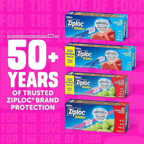 Ziploc Quart Food Storage Slider Bags, Power Shield Technology for More Durability, 42 Count - Image 8