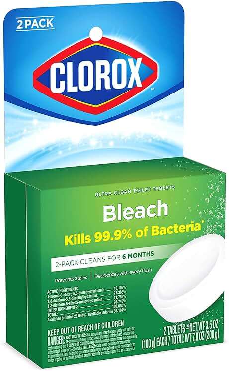 Clorox Ultra Clean Toilet Tablets Bleach 2 Count, 3.5 Oz Each (Pack May Vary) - Image 12
