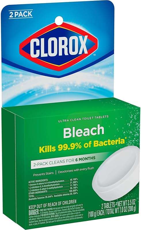 Clorox Ultra Clean Toilet Tablets Bleach 2 Count, 3.5 Oz Each (Pack May Vary) - Image 8