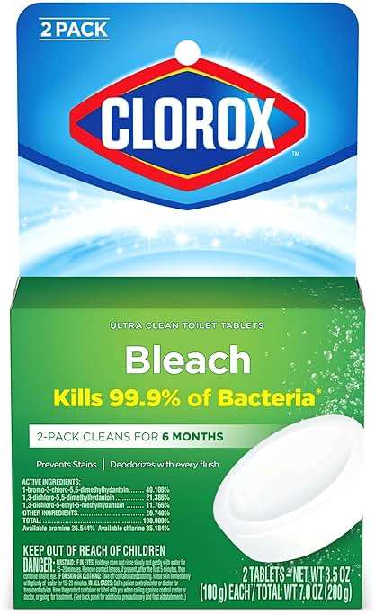 Clorox Ultra Clean Toilet Tablets Bleach 2 Count, 3.5 Oz Each (Pack May Vary) - Image 10