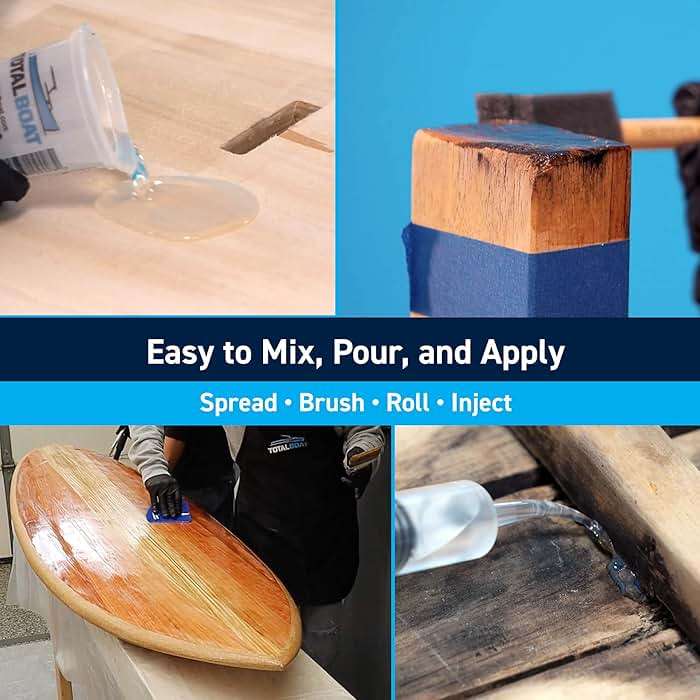 TotalBoat Clear Penetrating Epoxy Wood Sealer Stabilizer for Rot Repair and Restoration (1.5 Quart, Traditional) - Image 7