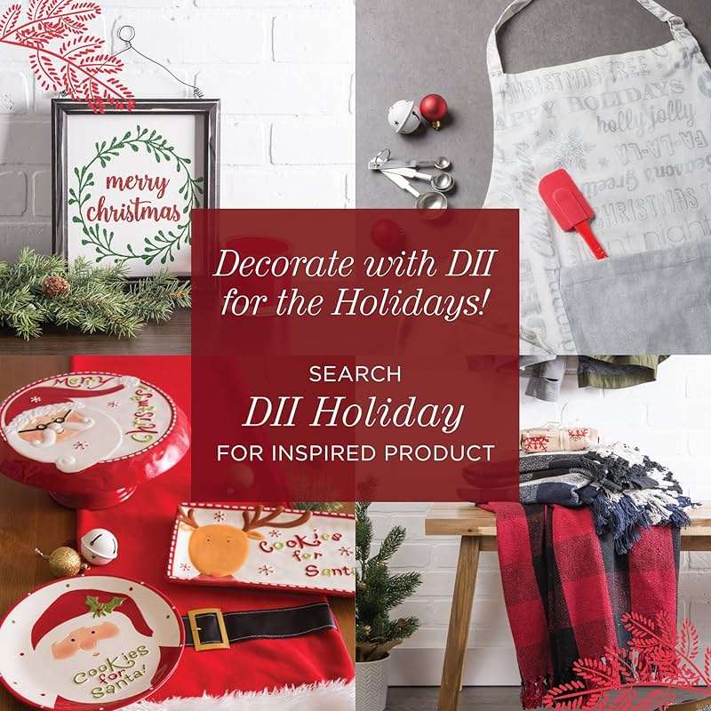 DII Holiday Kitchen and Table Décor Christmas Cloth Square Napkin Set, Dark Green Plaid, 6 Count - Image 10