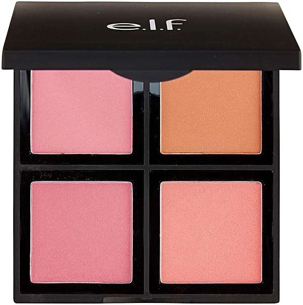 e.l.f. Cosmetics Powder Blush Palette, Four Blush Shades for Beautiful, Long-Lasting Pigment, Light - Image 1