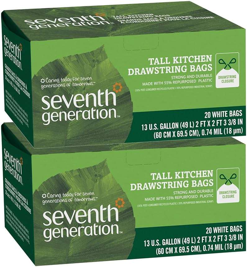 Seventh Generation Drawstring Trash Bags - 13 gal - 20 ct - 2 pk - Image 1