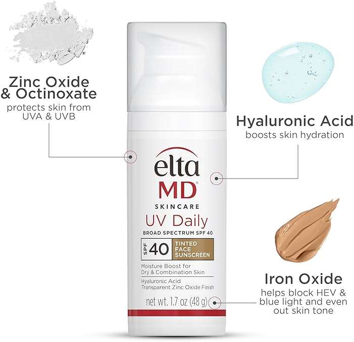 EltaMD UV Daily Face Sunscreen with Transparent Zinc Oxide and Hyaluronic Acid, Moisturizes and Protects, Great for Dry, Combination, and Normal Skin - Image 6