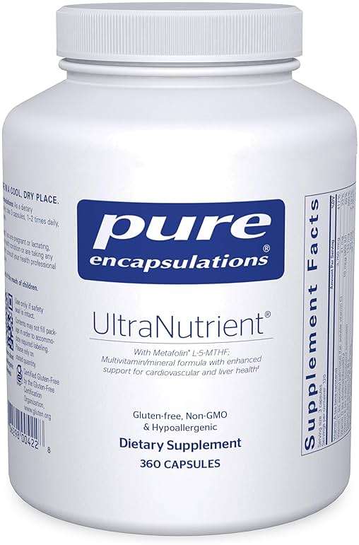 Pure Encapsulations UltraNutrient - Minerals & Multivitamins - Supports Liver & Heart Health* - Supplement for Antioxidants - with Vitamin C, CoQ10 - Non-GMO * Gluten-Free - 360 Capsules - Image 1