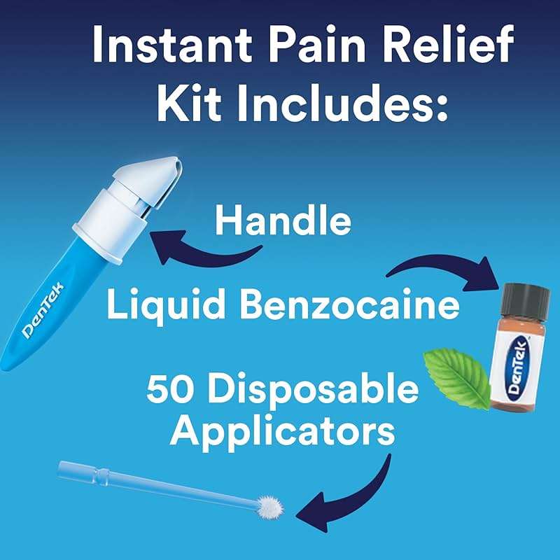 DenTek Instant Oral Pain Relief with Benzocaine for Toothache Pain Relief, 50 Disposable Applicators - Image 3