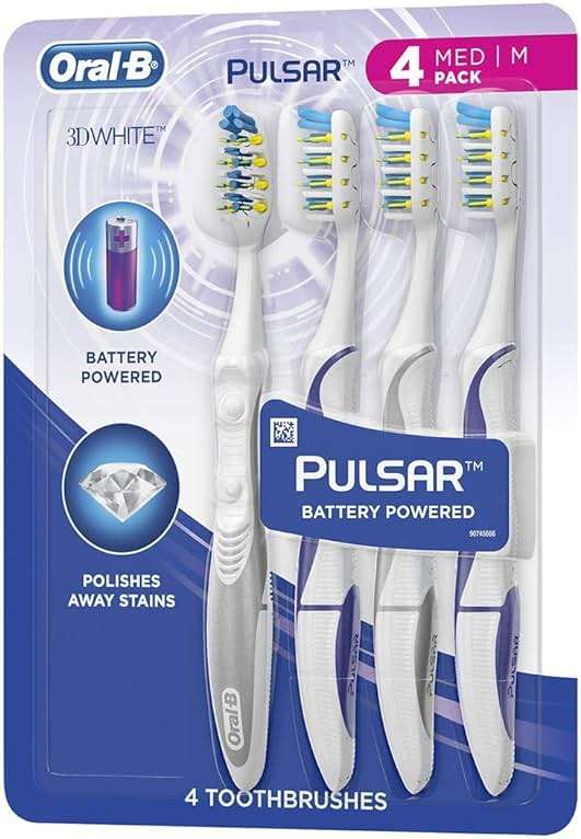 Oral-B Pulsar Vibrating Bristles Toothbrush, Medium, 4 Pack (Colors May Vary) - Image 1