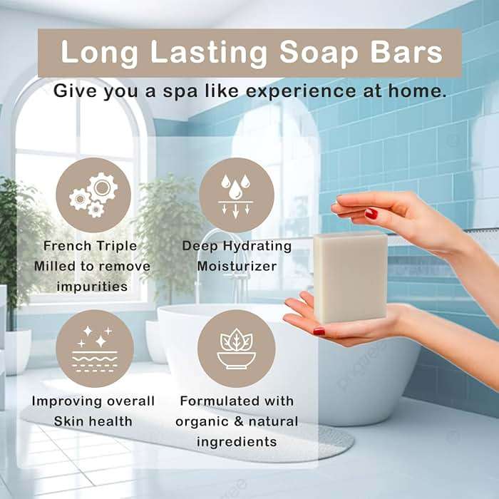 SSA Natural Goat Milk Soap Bars (3.5 OZ x Pack of 12) – Sensitive Skin Special, Pure French Triple Milled Bar Soap Enriched with Shea Butter – Moisturizing Body Soap Bars, Bath Soap for All Ages - Image 3