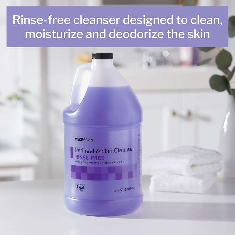 McKesson Perineal Skin Cleanser with Aloe, 1 Gallon [Pack of 1] Rinse-Free Body Wash for Incontinence or Ostomy Care, Fresh Scent - Image 2