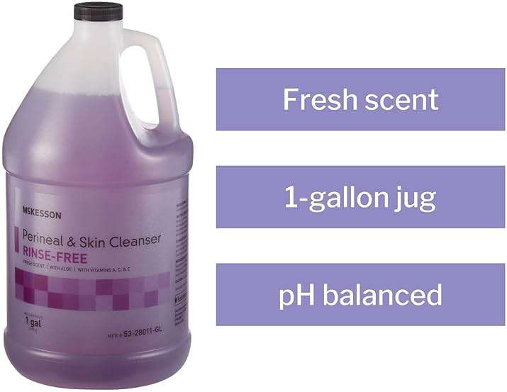 McKesson Perineal Skin Cleanser with Aloe, 1 Gallon [Pack of 1] Rinse-Free Body Wash for Incontinence or Ostomy Care, Fresh Scent - Image 3