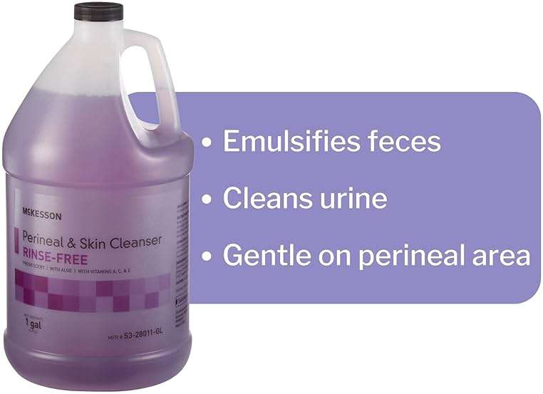 McKesson Perineal Skin Cleanser with Aloe, 1 Gallon [Pack of 1] Rinse-Free Body Wash for Incontinence or Ostomy Care, Fresh Scent - Image 4
