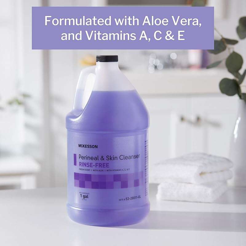 McKesson Perineal Skin Cleanser with Aloe, 1 Gallon [Pack of 1] Rinse-Free Body Wash for Incontinence or Ostomy Care, Fresh Scent - Image 5