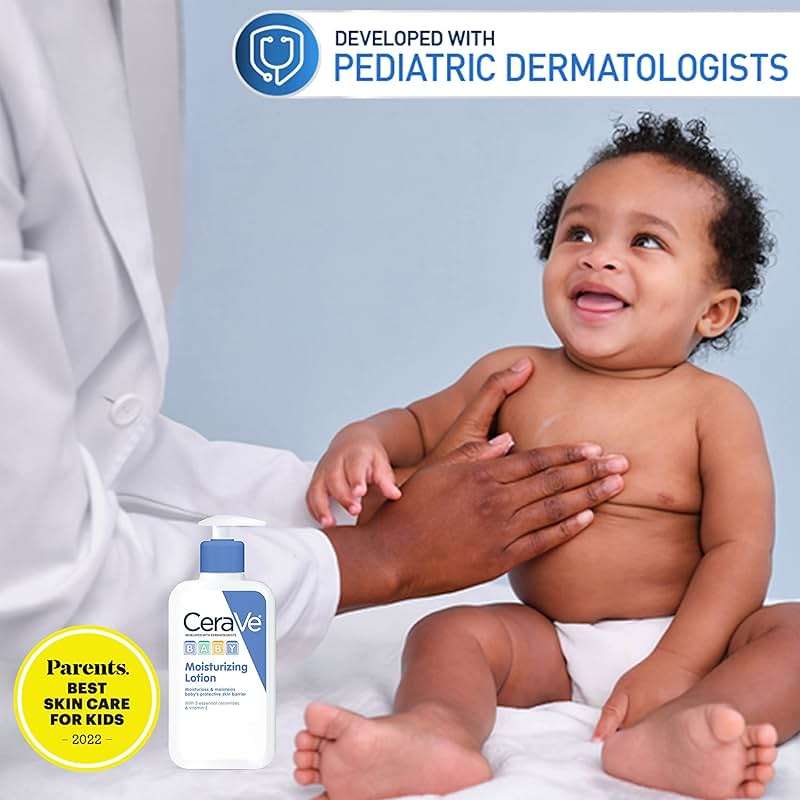 CeraVe Baby Lotion, Gentle Baby Skin Care with Ceramides, Niacinamide & Vitamin E, Fragrance, Paraben, Dye & Phthalates Free, Lightweight Moisturizer, 8 Ounce, Packaging May Vary - Image 3
