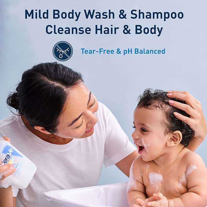 CeraVe Baby Wash & Shampoo, Fragrance, Paraben, & Sulfate Free Shampoo for Tear-Free Baby Bath Time, 8 Ounce - Image 2