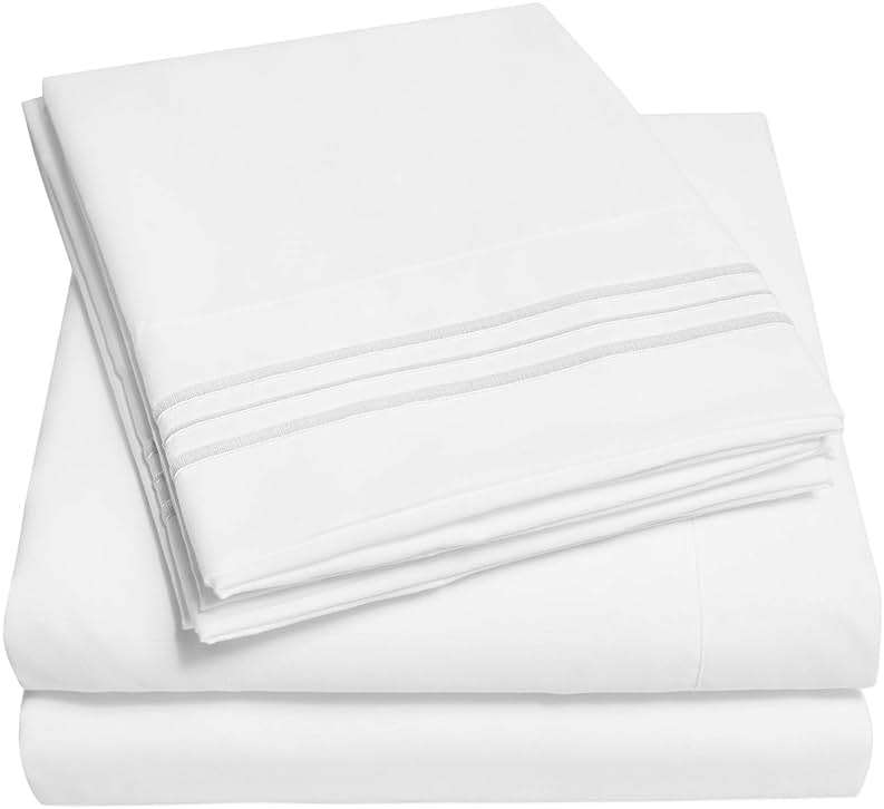 1500 Supreme Collection Queen Sheet Sets White - Luxury Hotel Bed Sheets and Pillowcase Set for Queen Mattress - Extra Soft, Elastic Corner Straps, Deep Pocket Sheets, Queen White - Image 1